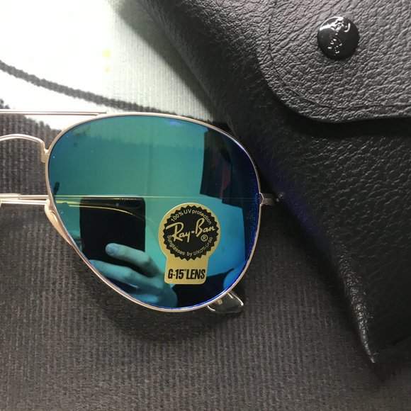 Ray-Ban Aviator Flash POLARIZED Gold Sunglasses RB3025 main image 7